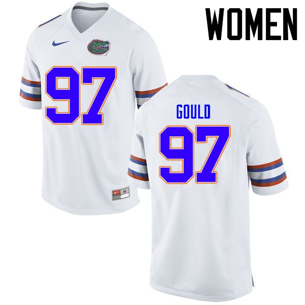 Florida Gators Women #97 Jon Gould College Football Jerseys White